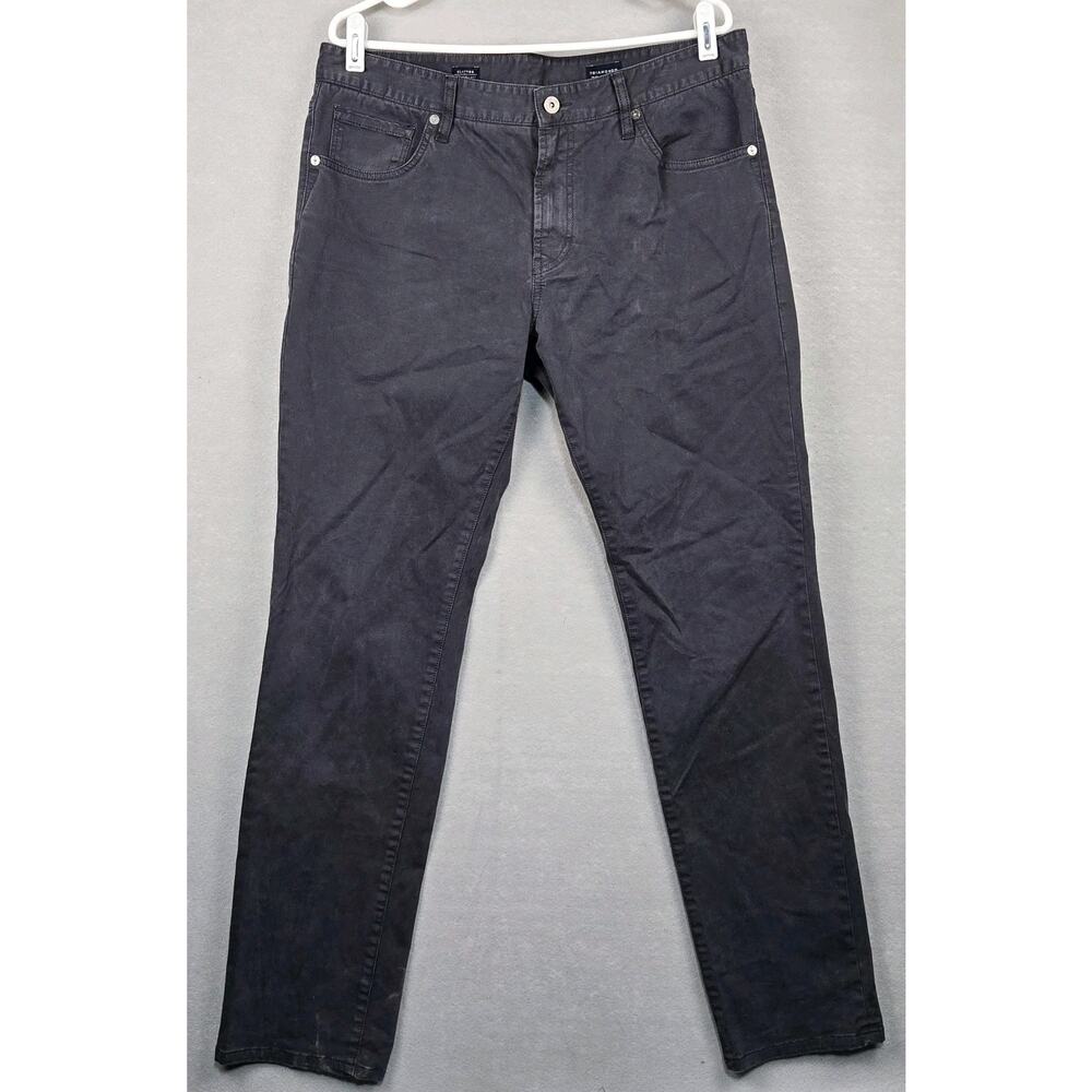 7Diamonds Clifton Slim Straight Jeans Mens 34x34 Durable Stone Grey Chino Pant